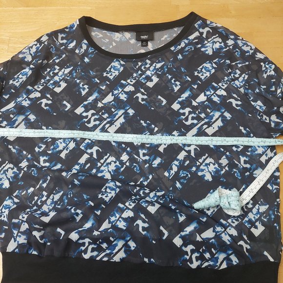 Mossimo Oversize Sheer Geometric Pattern Long Sleeve Women's Medium - Picture 8 of 9